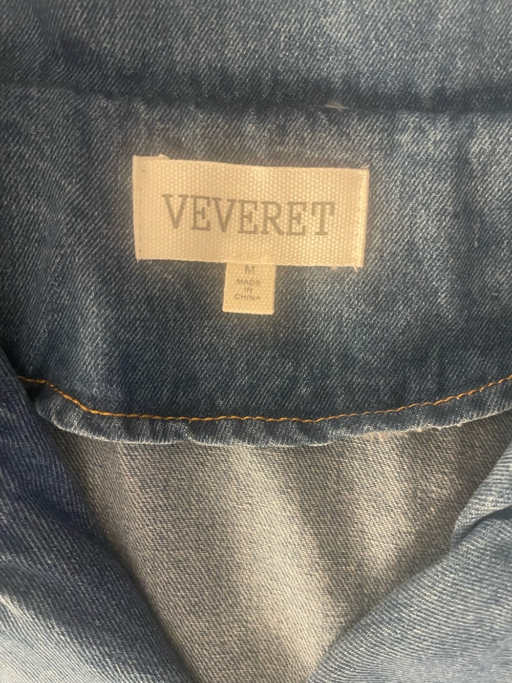 Cropped Denim Trench Coat / Jacket, Transitional Outerwear, Sz S.M,L by Veveret - Picture 10 of 13
